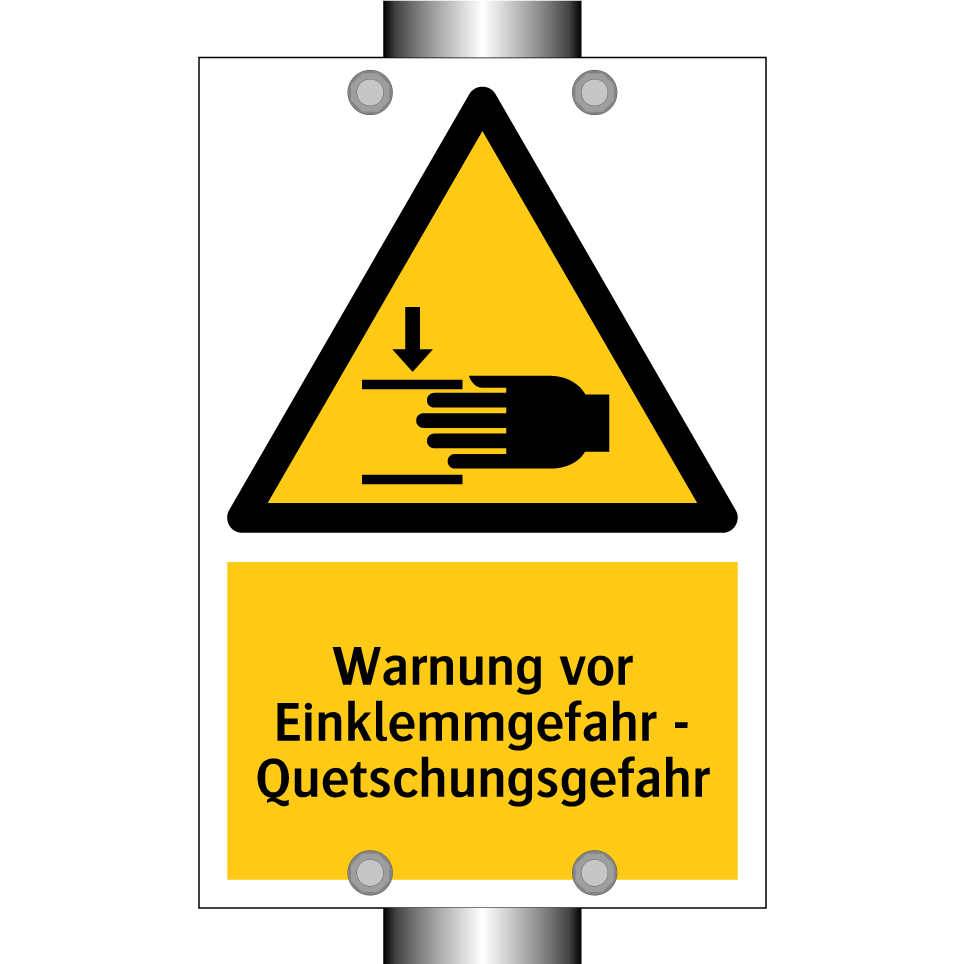 Warnung vor Einklemmgefahr - Quetschungsgefahr