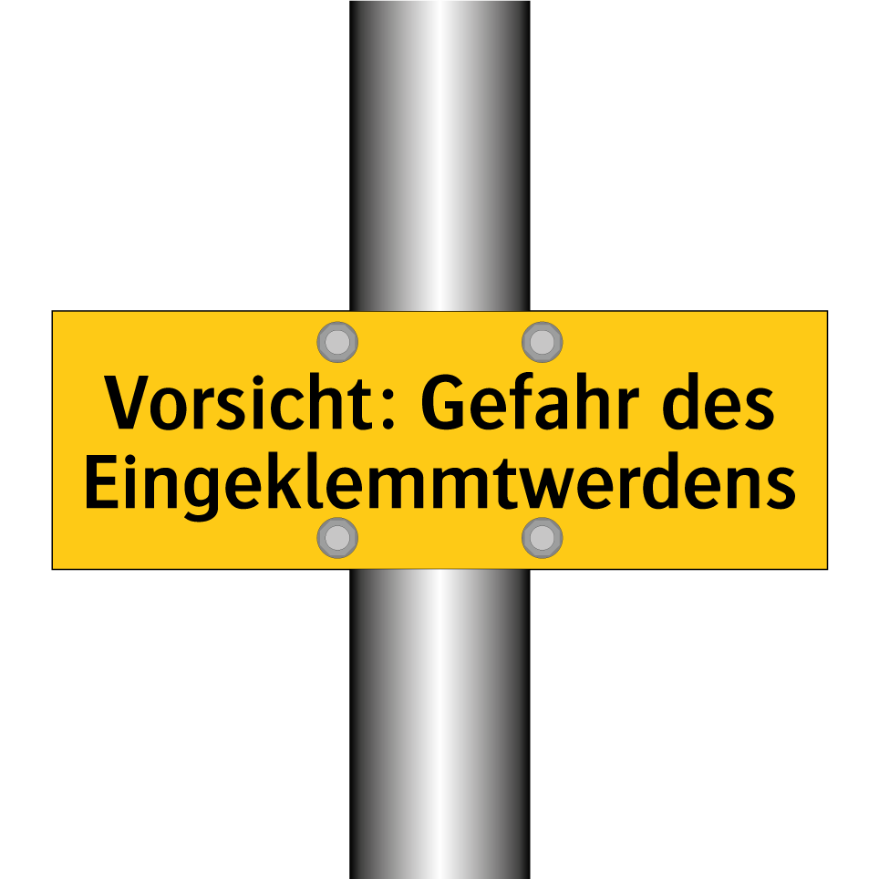 Vorsicht: Gefahr des Eingeklemmtwerdens