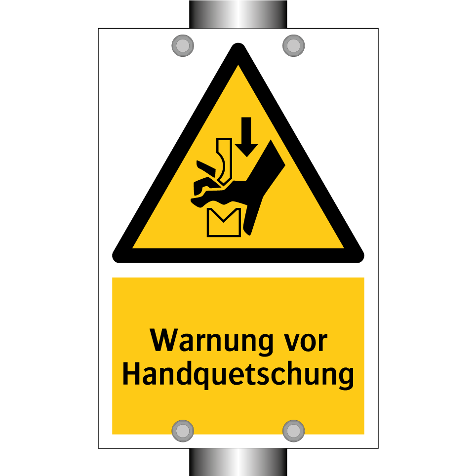 Warnung vor Handquetschung