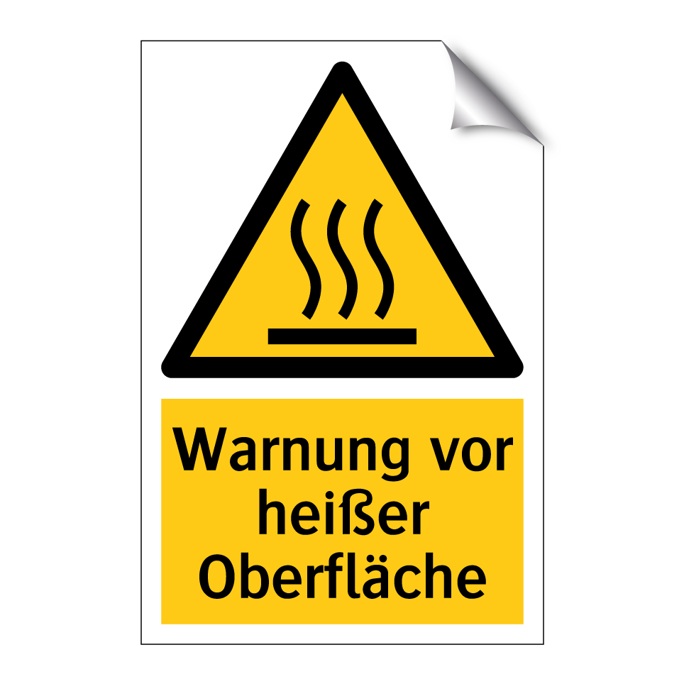 Warnung vor heißer Oberfläche