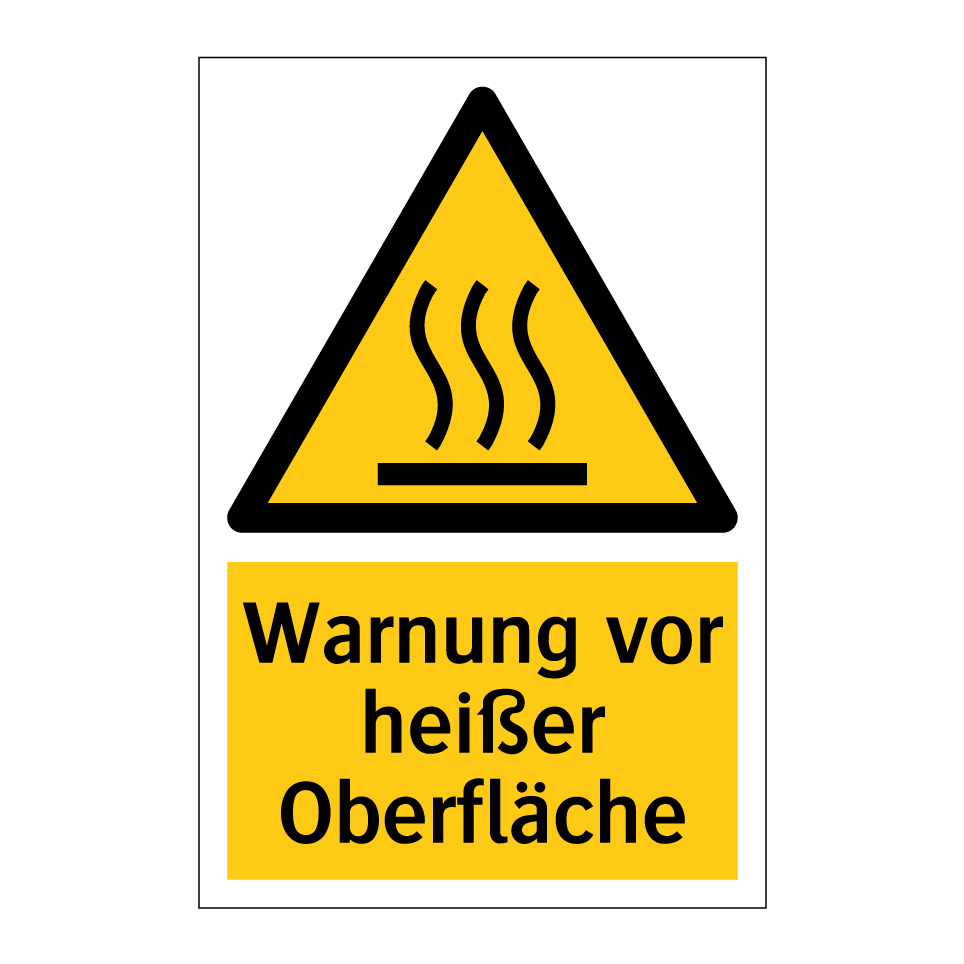 Warnung vor heißer Oberfläche
