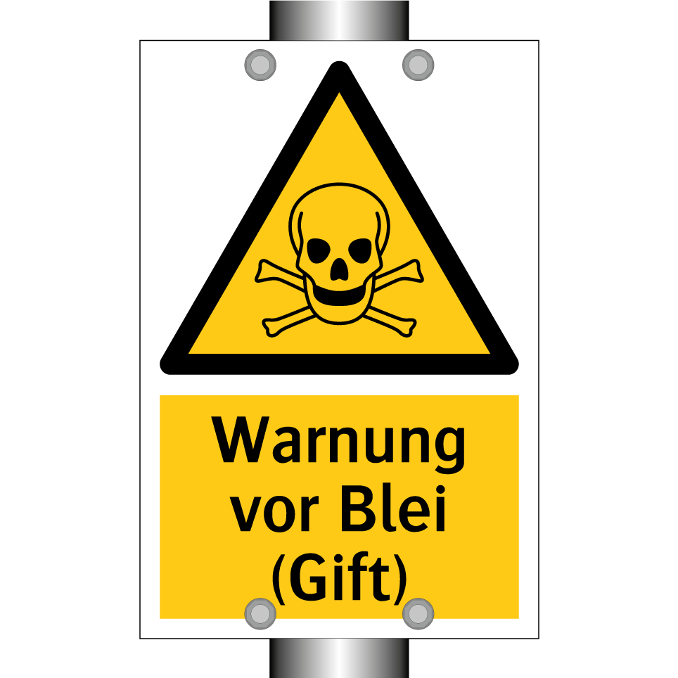 Warnung vor Blei (Gift)