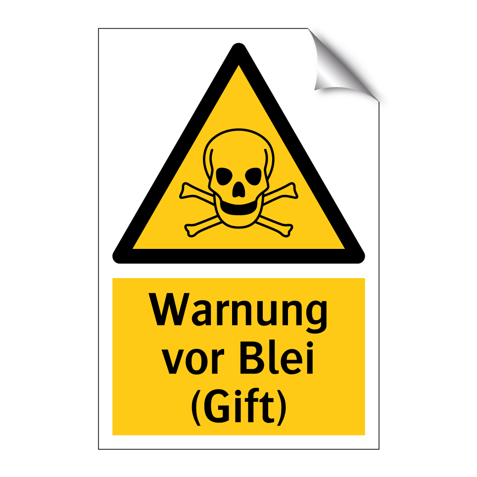 Warnung vor Blei (Gift)