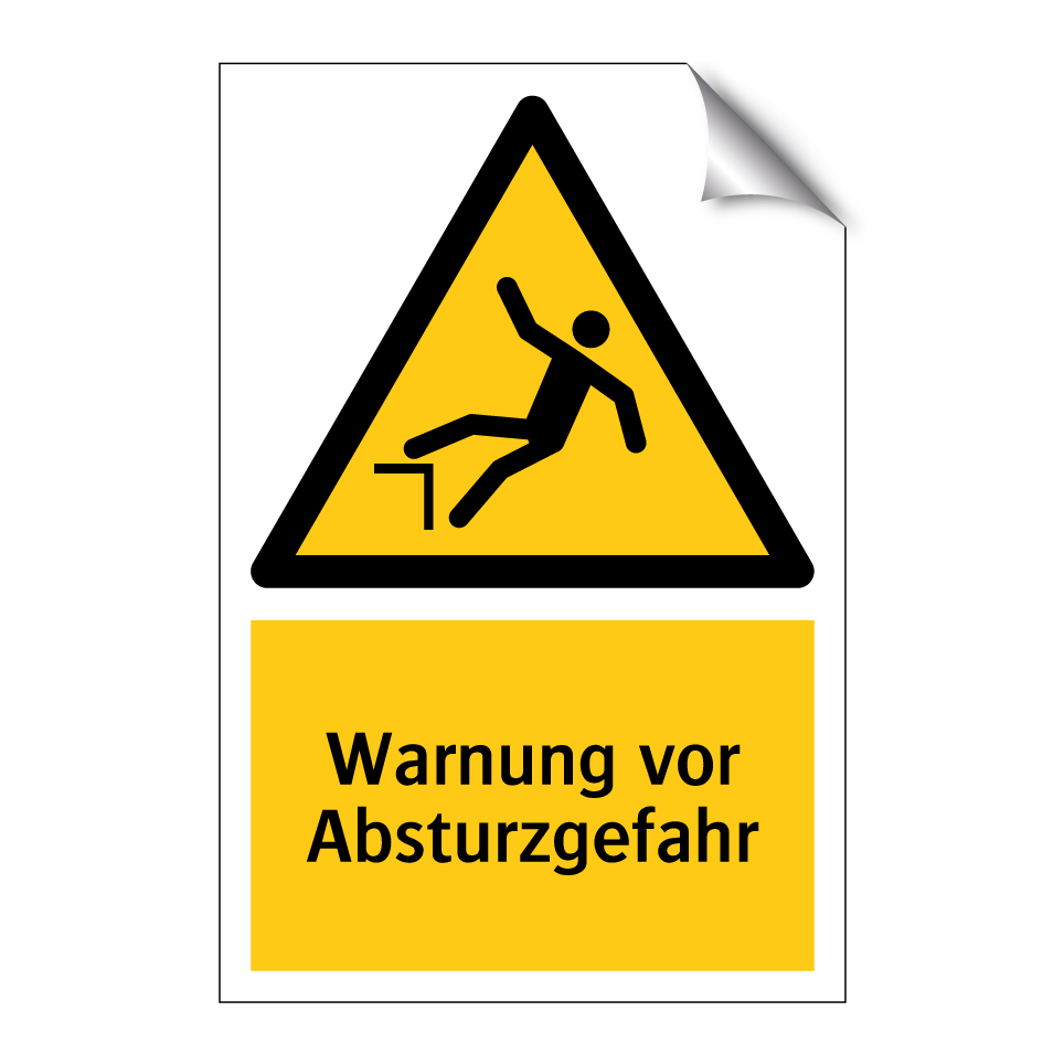 Warnung vor Absturzgefahr