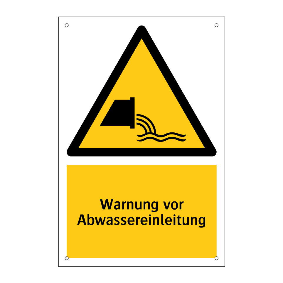 Warnung vor Abwassereinleitung