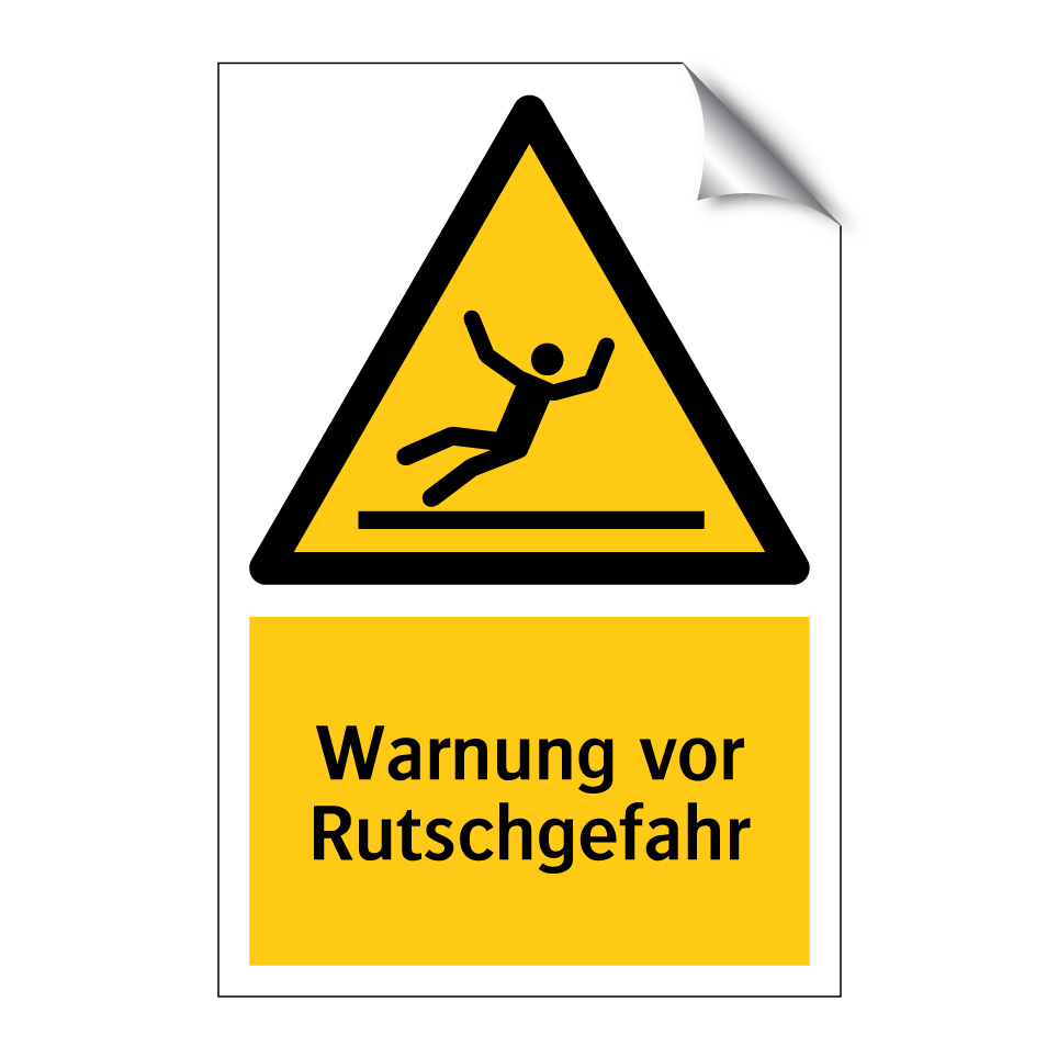 Warnung vor Rutschgefahr