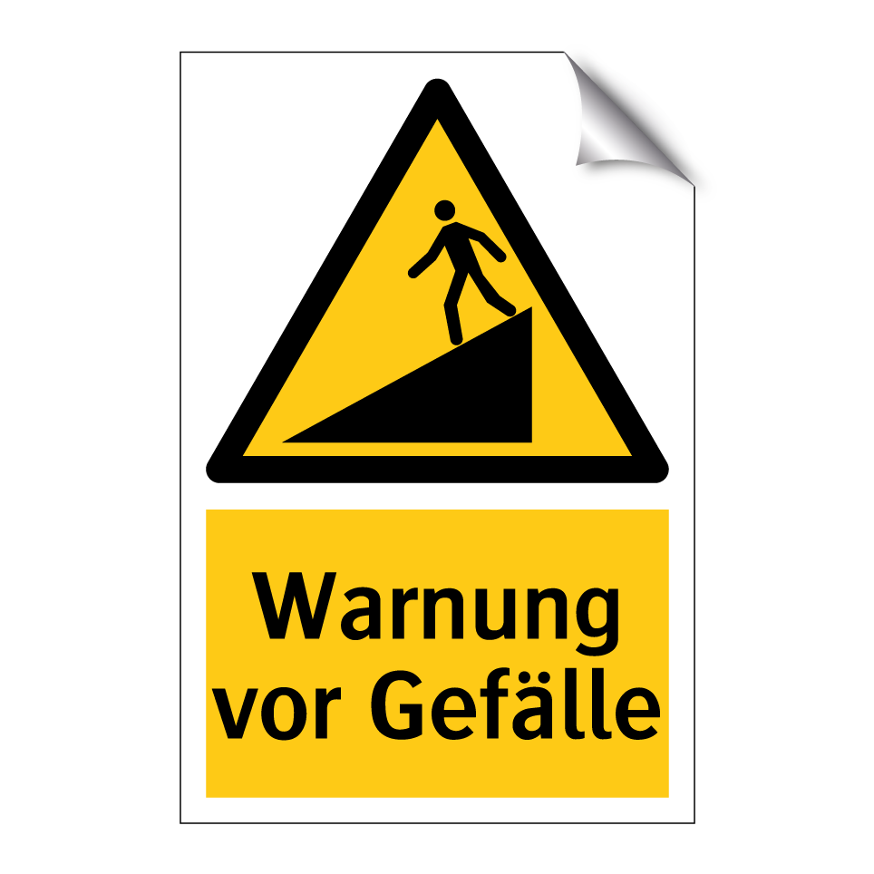 Warnung vor Gefälle