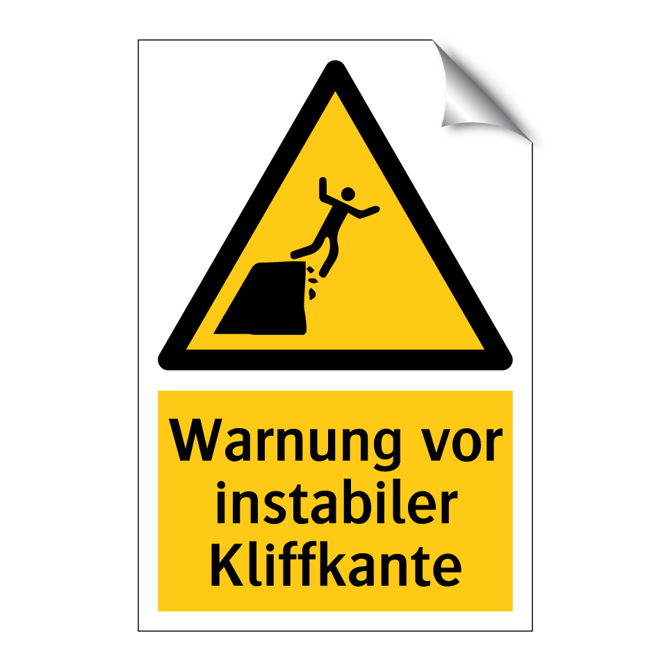 Warnung vor instabiler Kliffkante