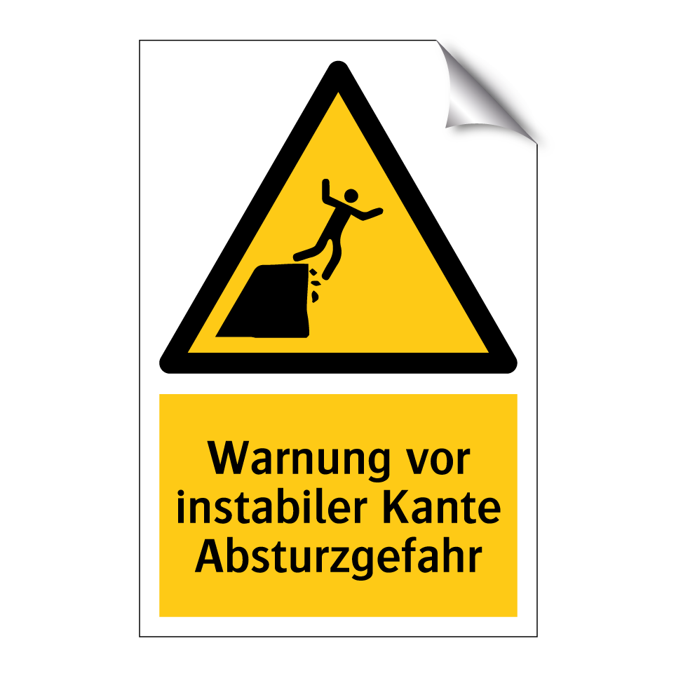 Warnung vor instabiler Kante Absturzgefahr