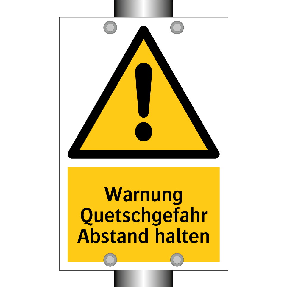 Warnung Quetschgefahr Abstand halten