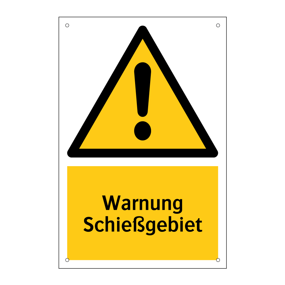 Warnung Schießgebiet