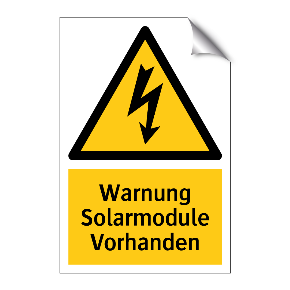Warnung Solarmodule Vorhanden