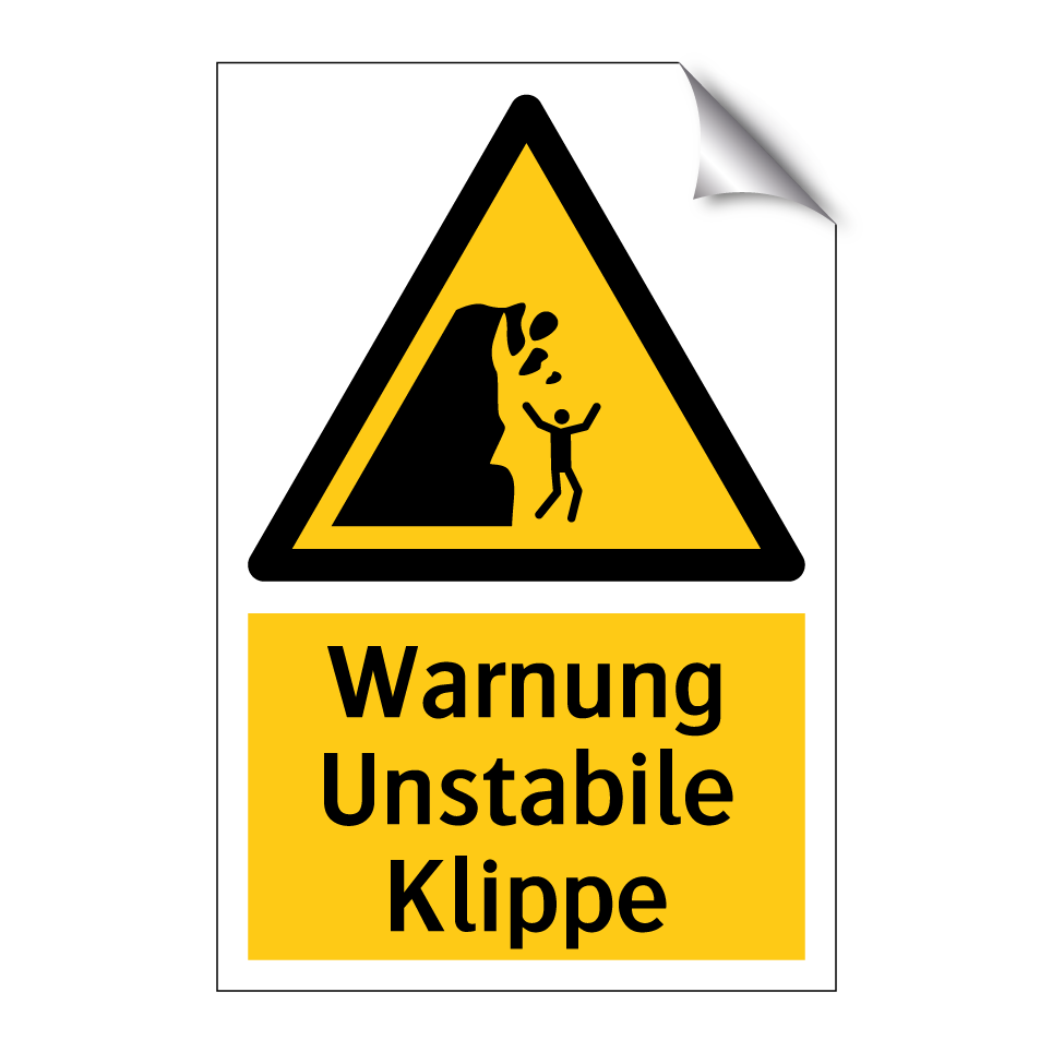 Warnung Unstabile Klippe