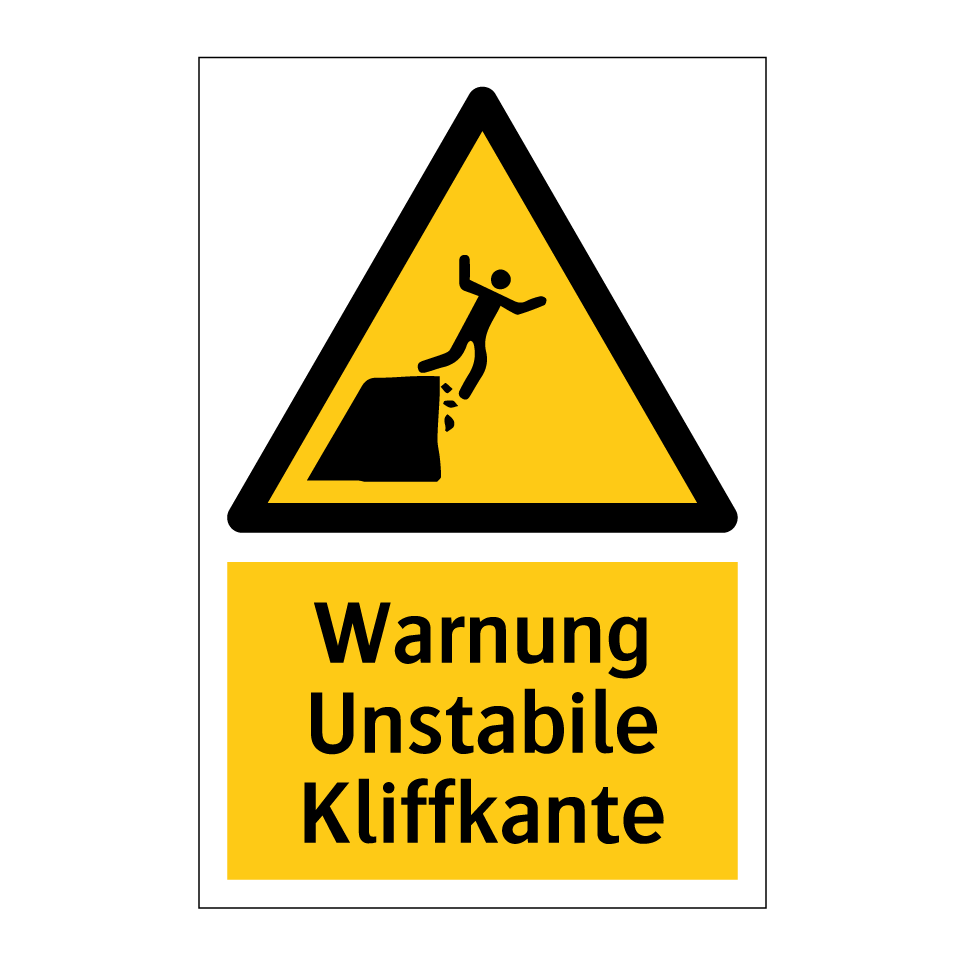 Warnung Unstabile Kliffkante