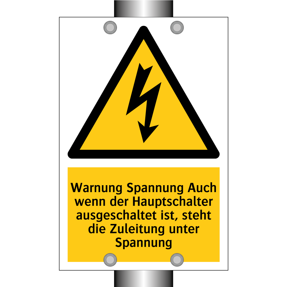 Warnung Spannung Auch wenn der Hauptschalter ausgeschaltet ist, steht die Zuleitung unter Spannung