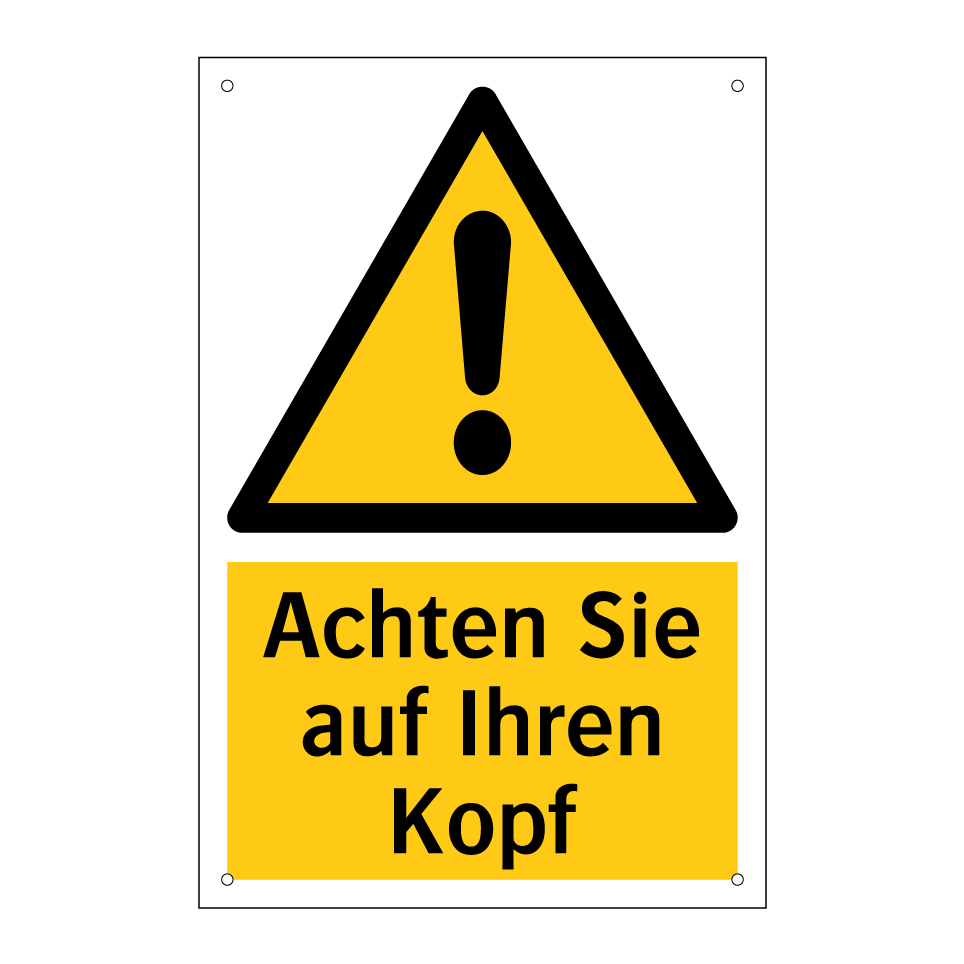 Achten Sie auf Ihren Kopf