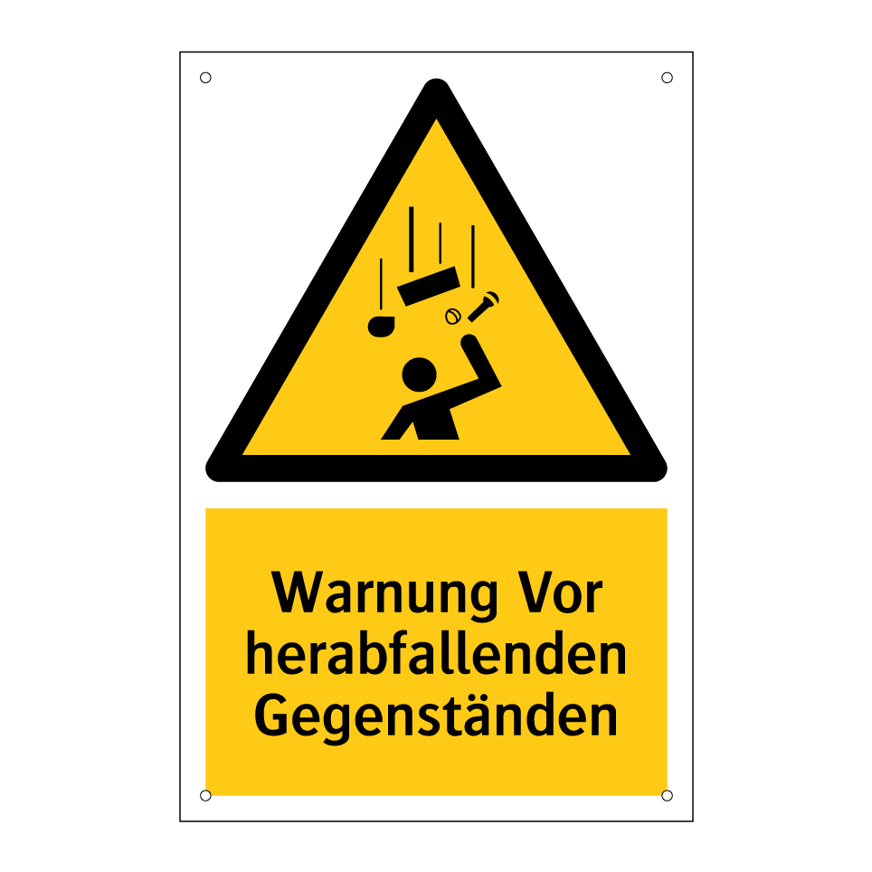 Warnung Vor herabfallenden Gegenständen