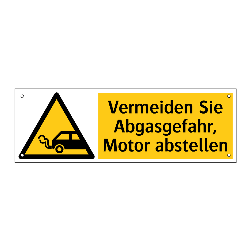 Vermeiden Sie Abgasgefahr, Motor abstellen