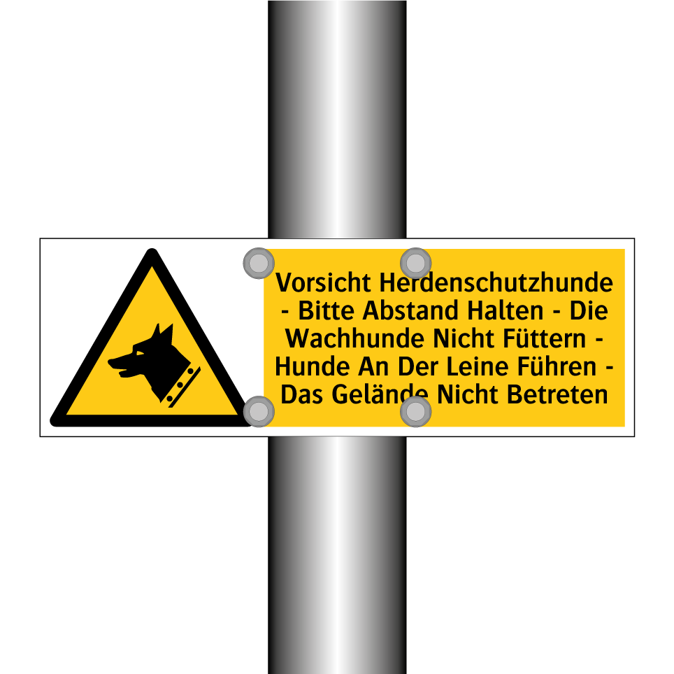 Vorsicht Herdenschutzhunde - Bitte Abstand Halten - Die Wachhunde Nicht Füttern - Hunde An Der Leine Führen - Das Gelände Nicht Betreten