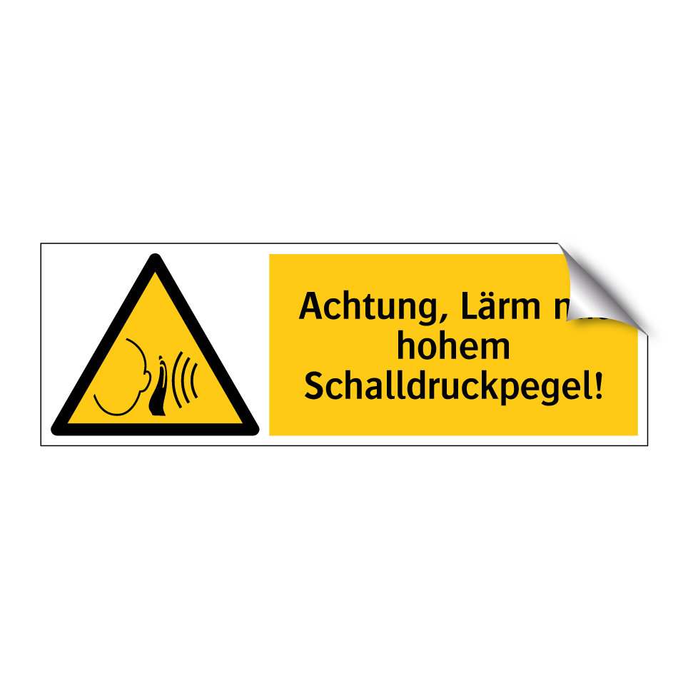 Achtung, Lärm mit hohem Schalldruckpegel!