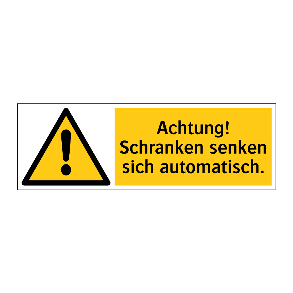 Achtung! Schranken senken sich automatisch.