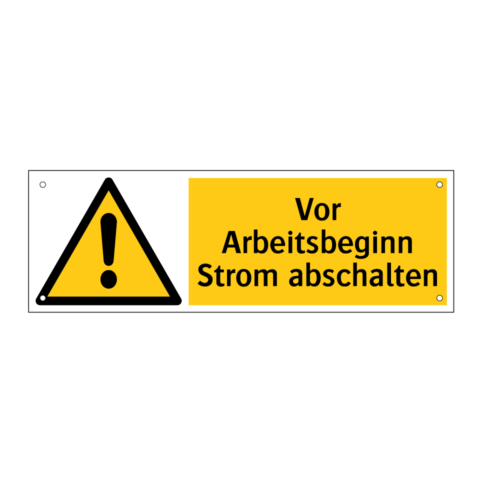 Vor Arbeitsbeginn Strom abschalten