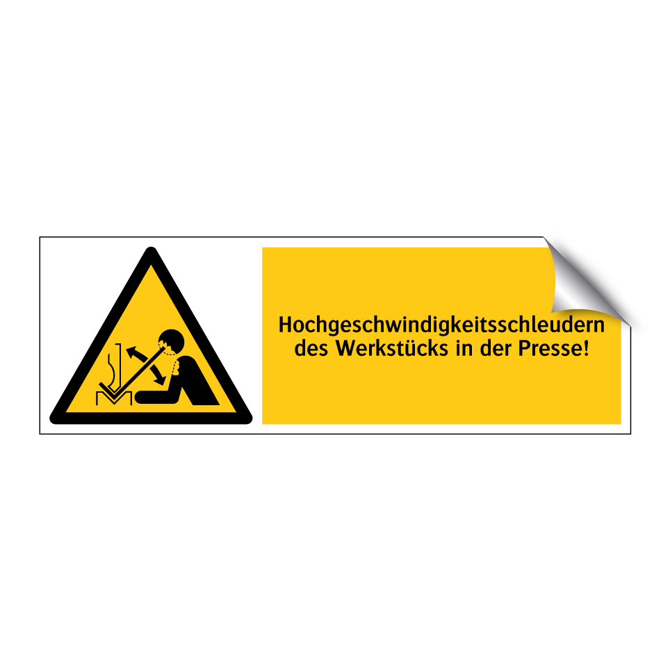 Hochgeschwindigkeitsschleudern des Werkstücks in der Presse!