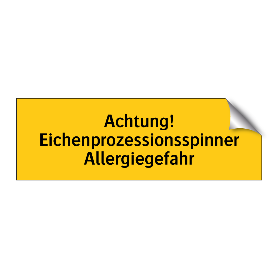Achtung! Eichenprozessionsspinner Allergiegefahr
