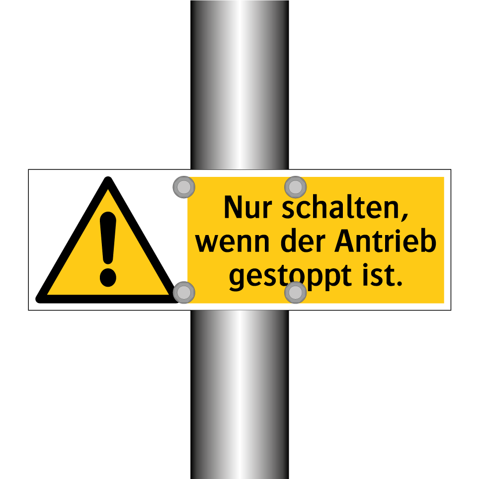 Nur schalten, wenn der Antrieb gestoppt ist.