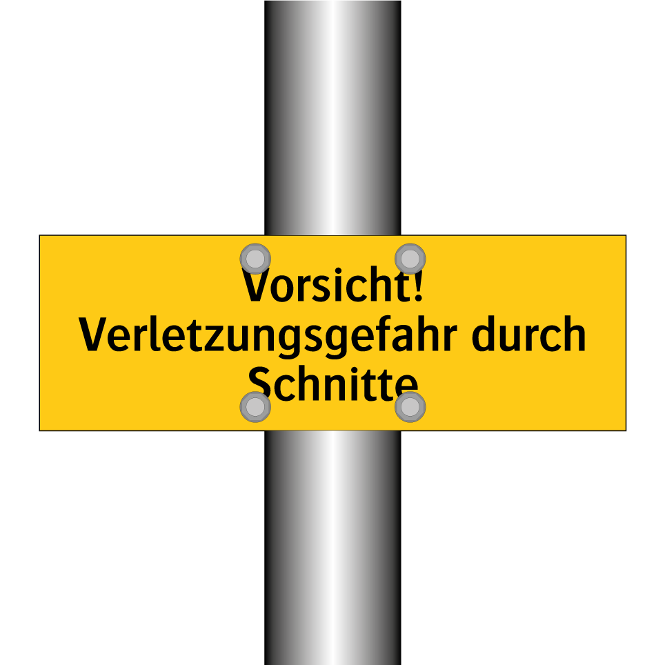 Vorsicht! Verletzungsgefahr durch Schnitte