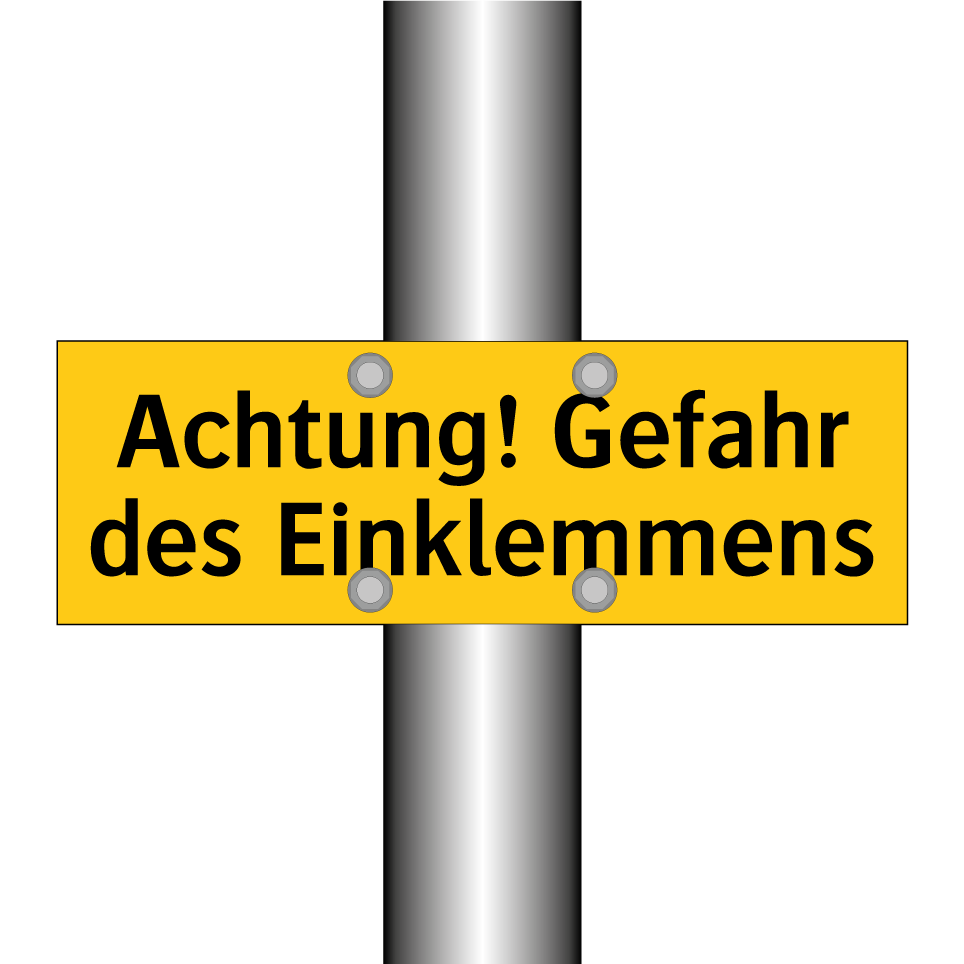 Achtung! Gefahr des Einklemmens