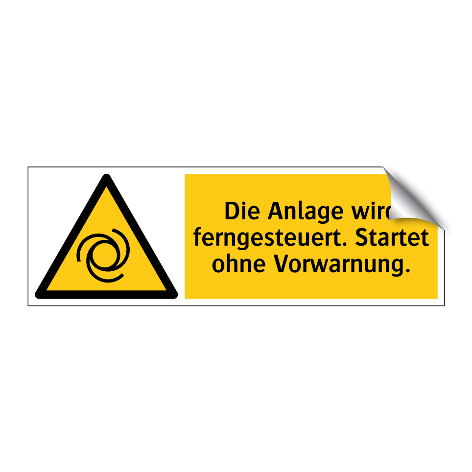 Die Anlage wird ferngesteuert. Startet ohne Vorwarnung.