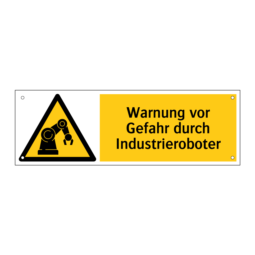 Warnung vor Gefahr durch Industrieroboter