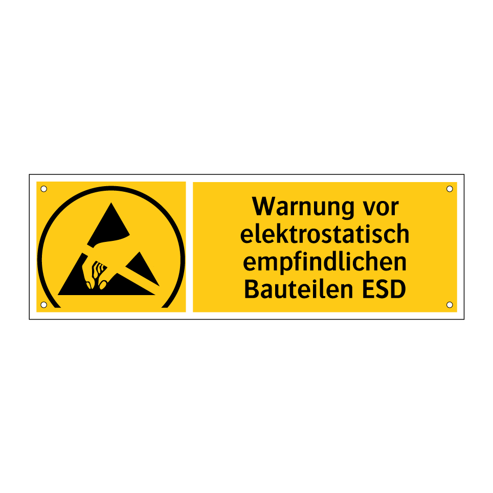 Warnung vor elektrostatisch empfindlichen Bauteilen ESD