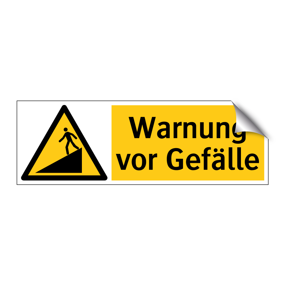 Warnung vor Gefälle