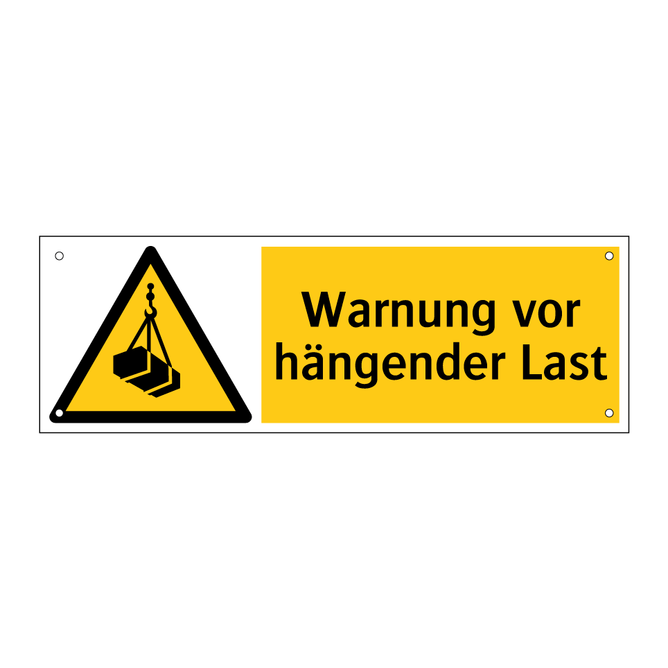 Warnung vor hängender Last