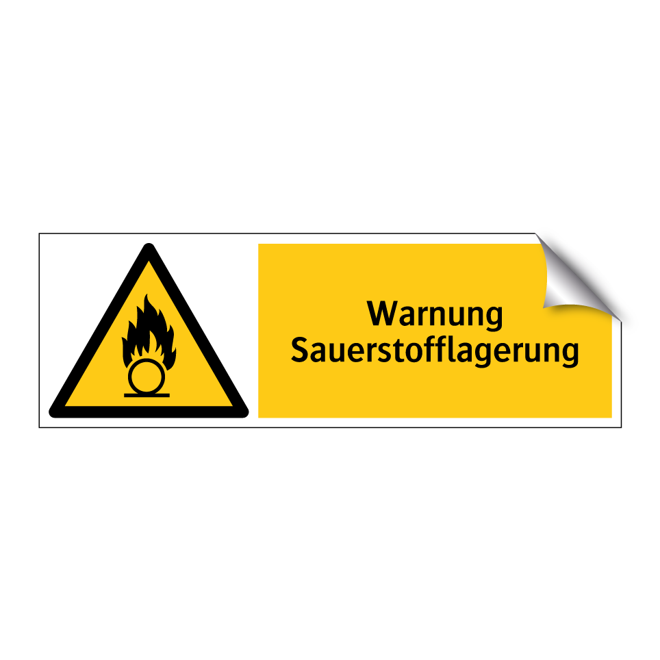 Warnung Sauerstofflagerung