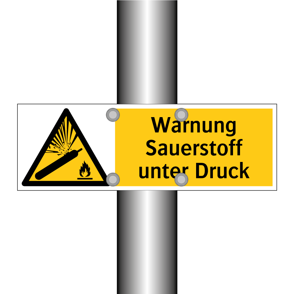Warnung Sauerstoff unter Druck
