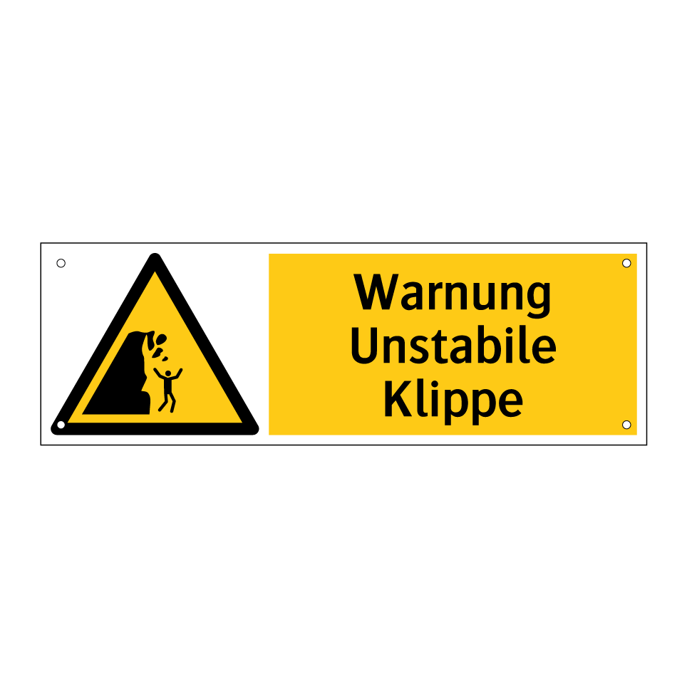 Warnung Unstabile Klippe