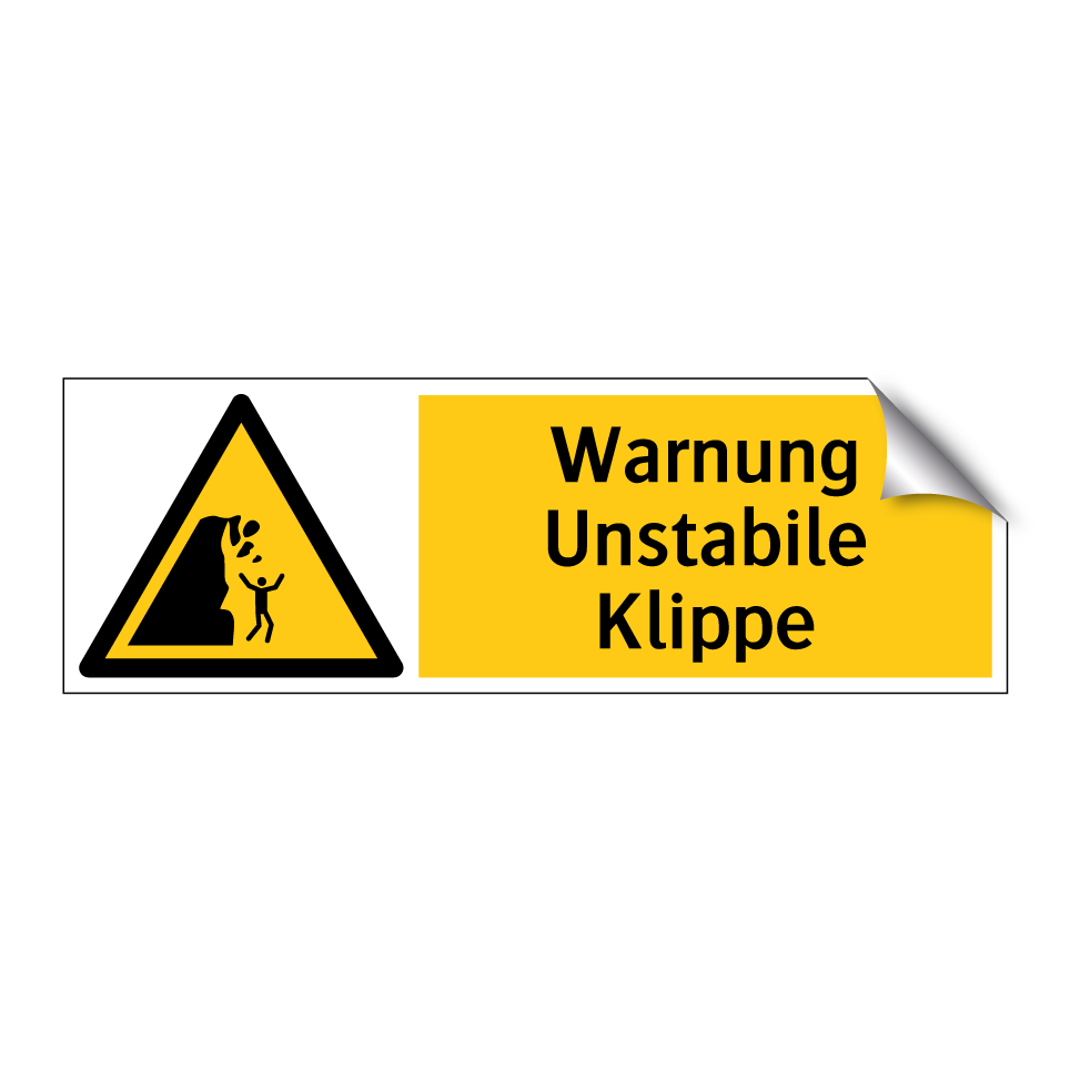 Warnung Unstabile Klippe