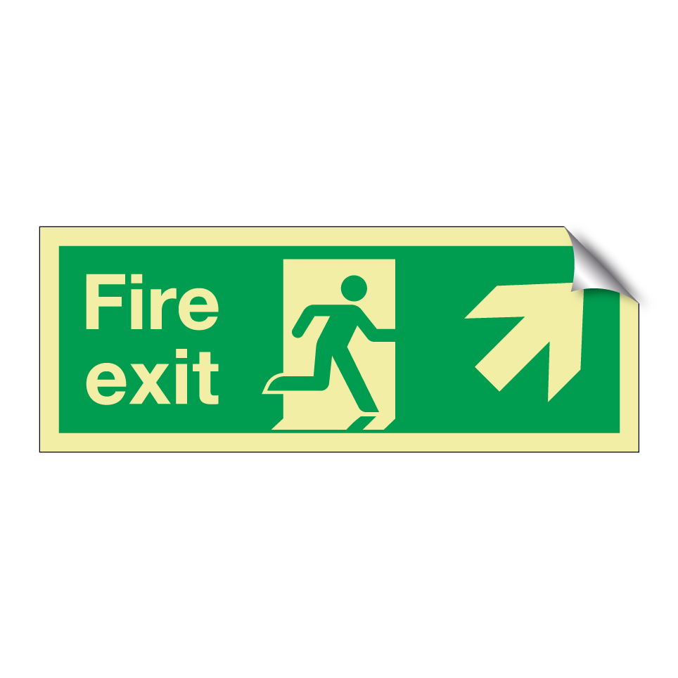 Fire exit up right