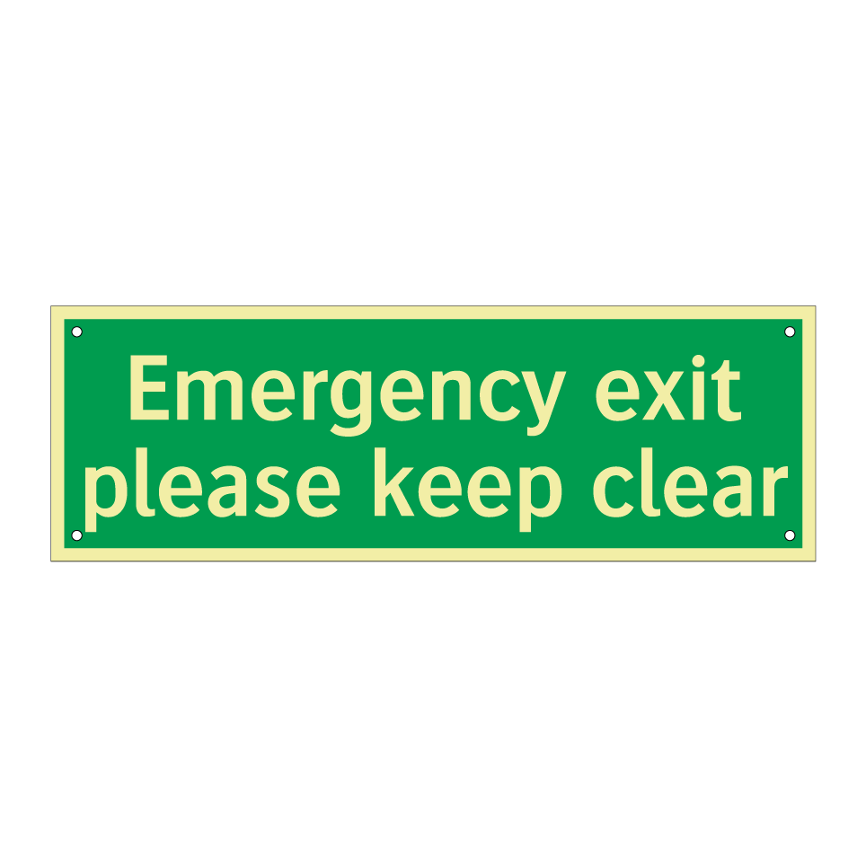 Emergency exit please keep clear