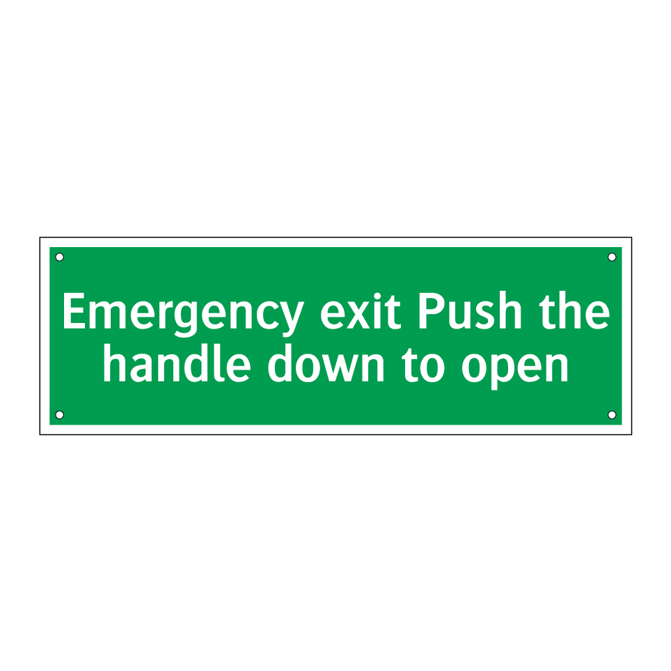 Emergency exit Push the handle down to open