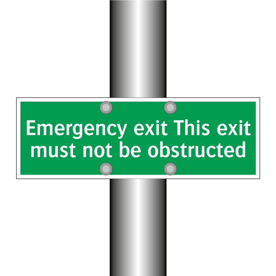 Emergency exit This exit must not be obstructed
