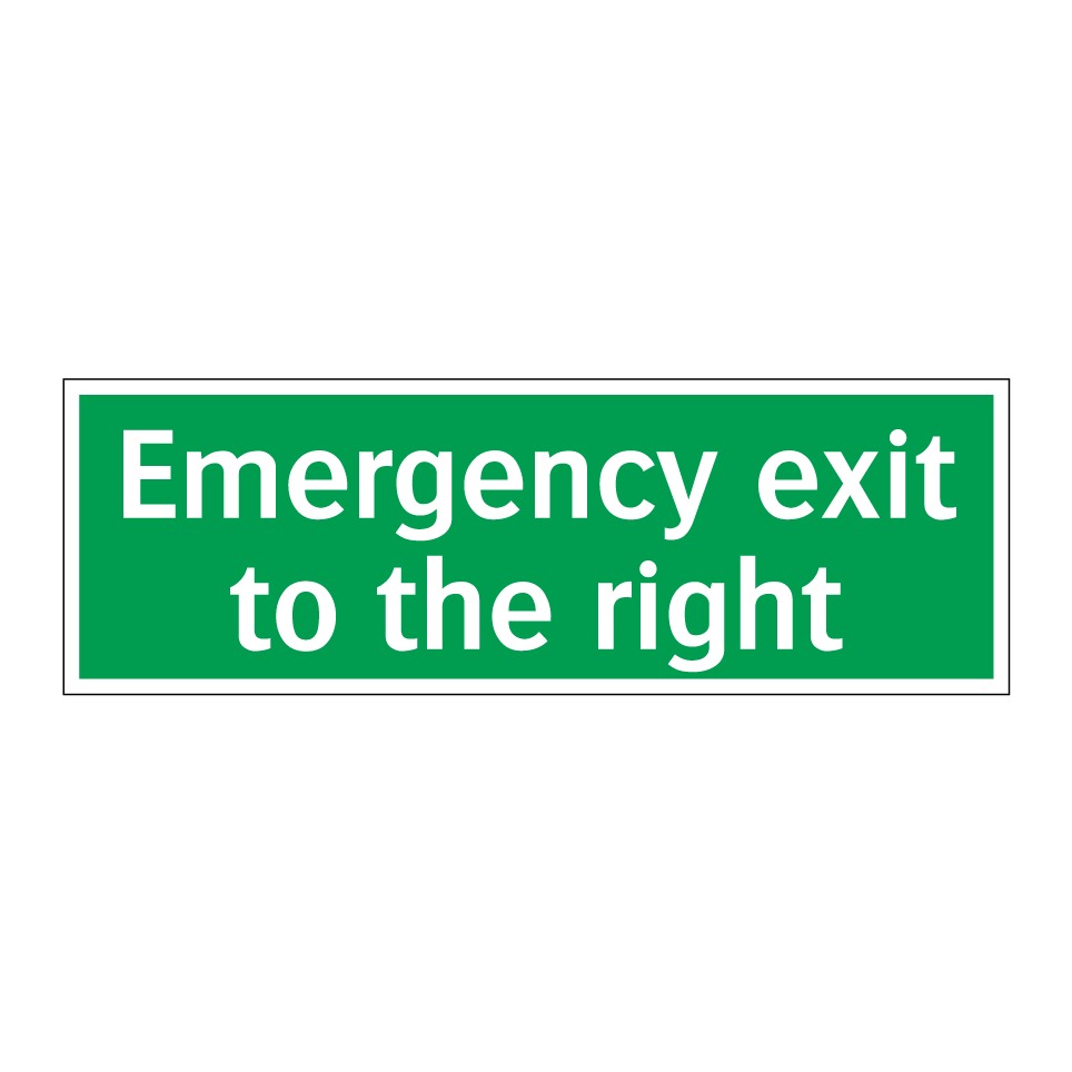 Emergency exit to the right
