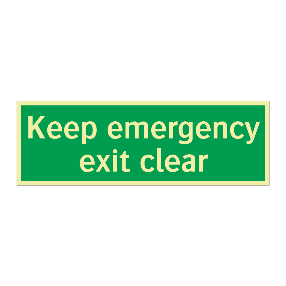 Keep emergency exit clear