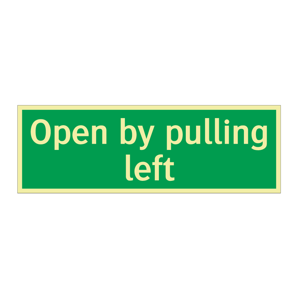 Open by pulling left