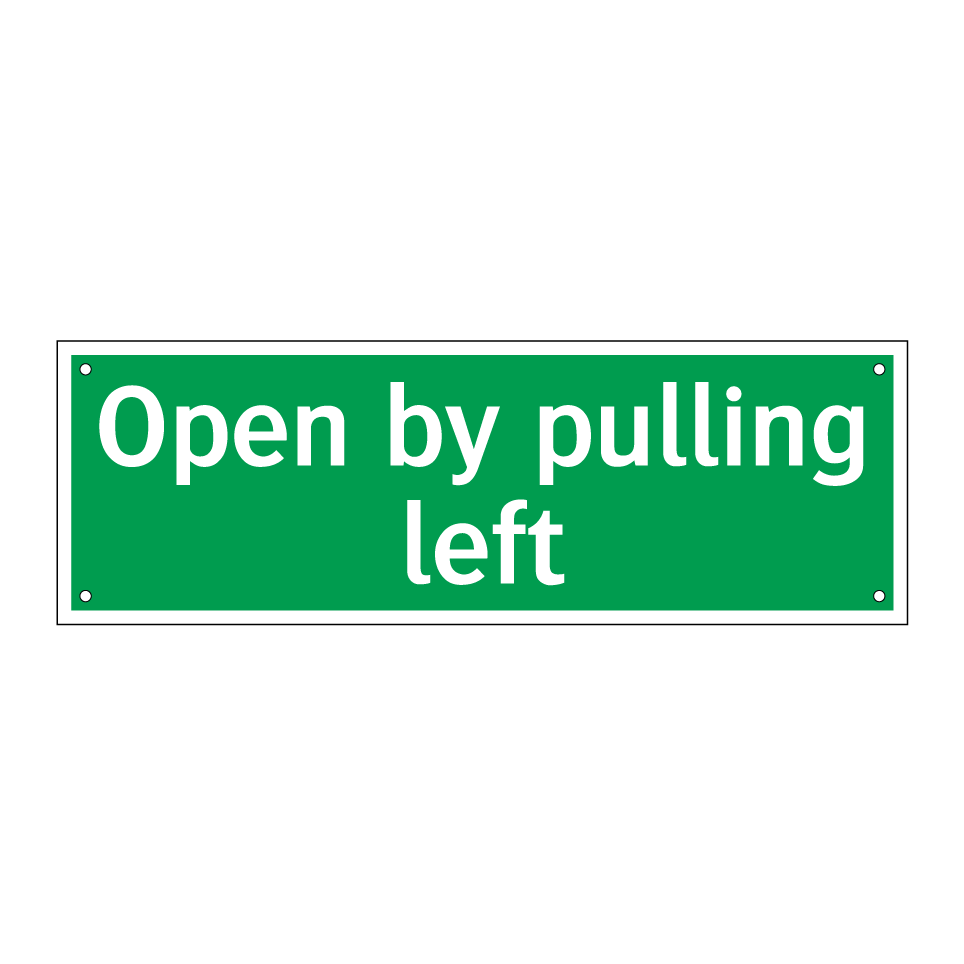 Open by pulling left