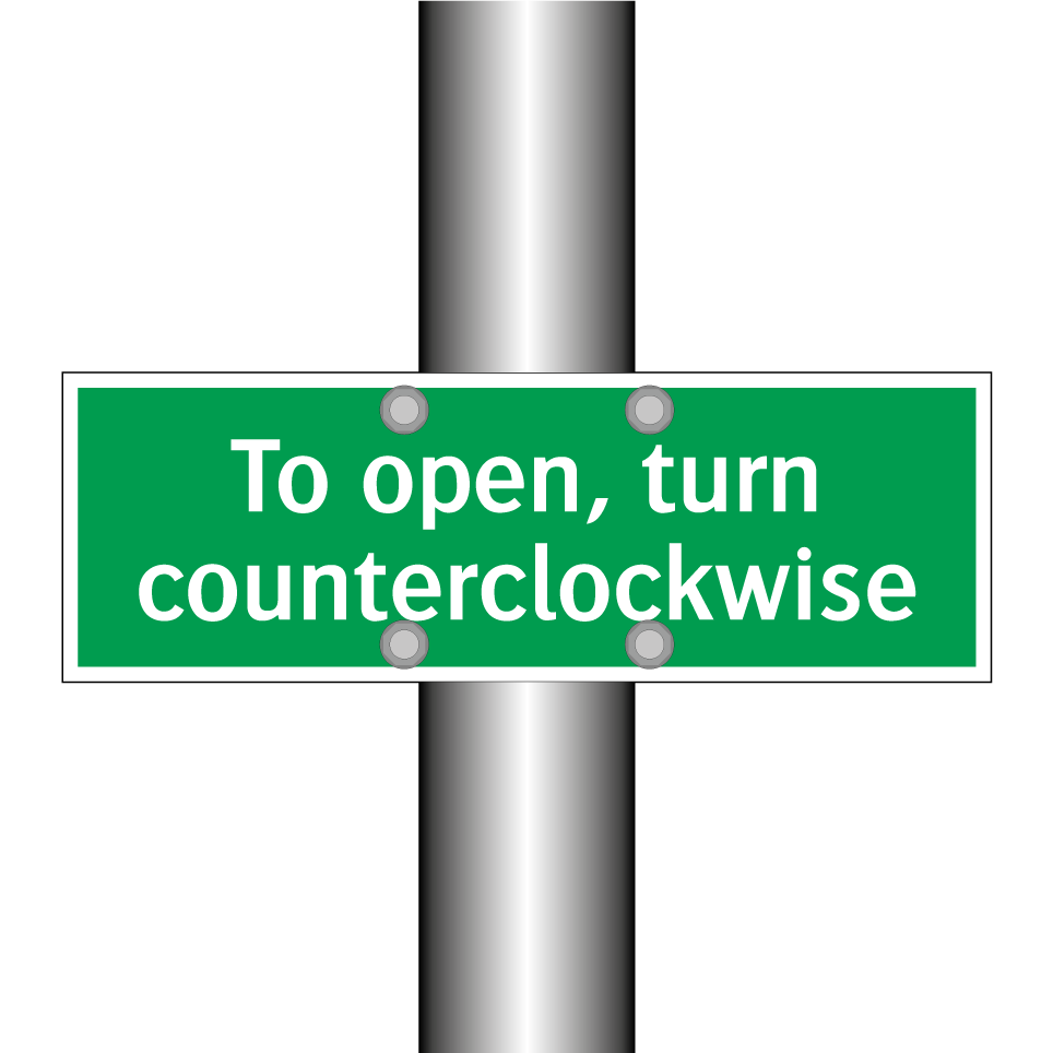 To open, turn counterclockwise