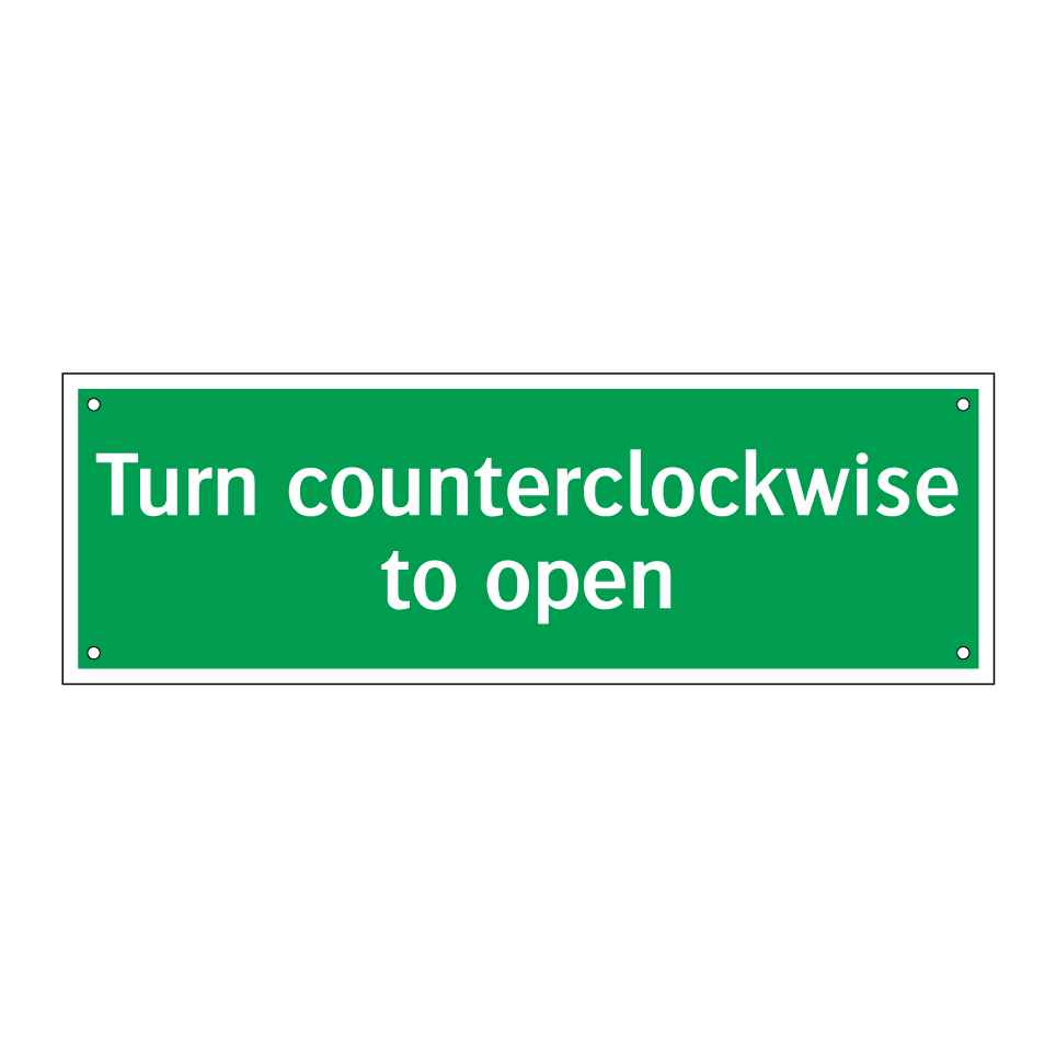 Turn counterclockwise to open